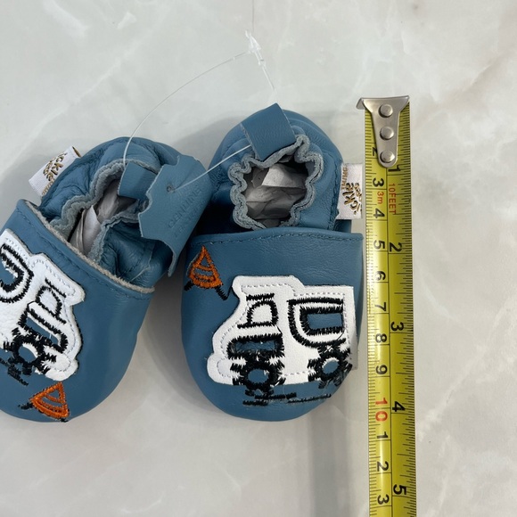 Genuine Leather Baby Infant Shoes Tickle Toes Elastic Enclosure Slip-on Moccasin - Picture 5 of 7